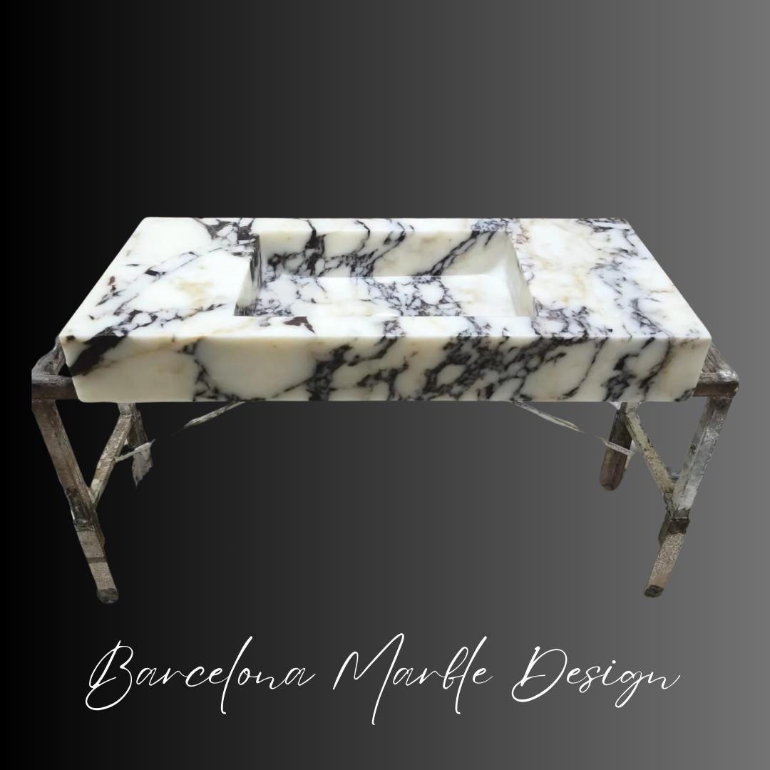 Calacatta Viola Marble Wall-Mounted Sink