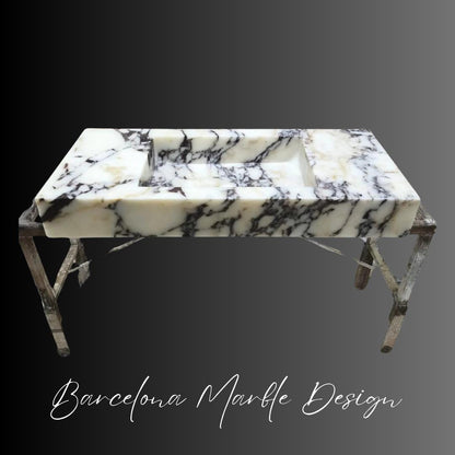 Calacatta Viola Marble Wall-Mounted Sink