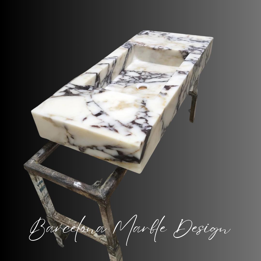 Calacatta Viola Marble Wall-Mounted Sink
