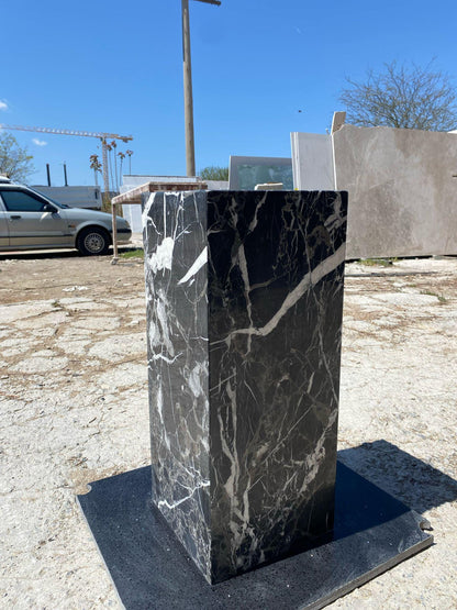 Nero Marquina Marble Side Table