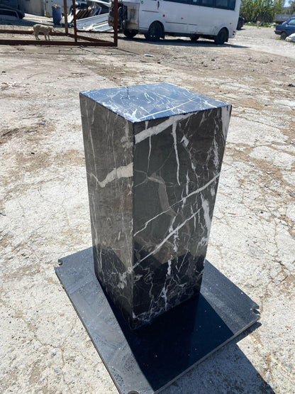 Nero Marquina Marble Side Table