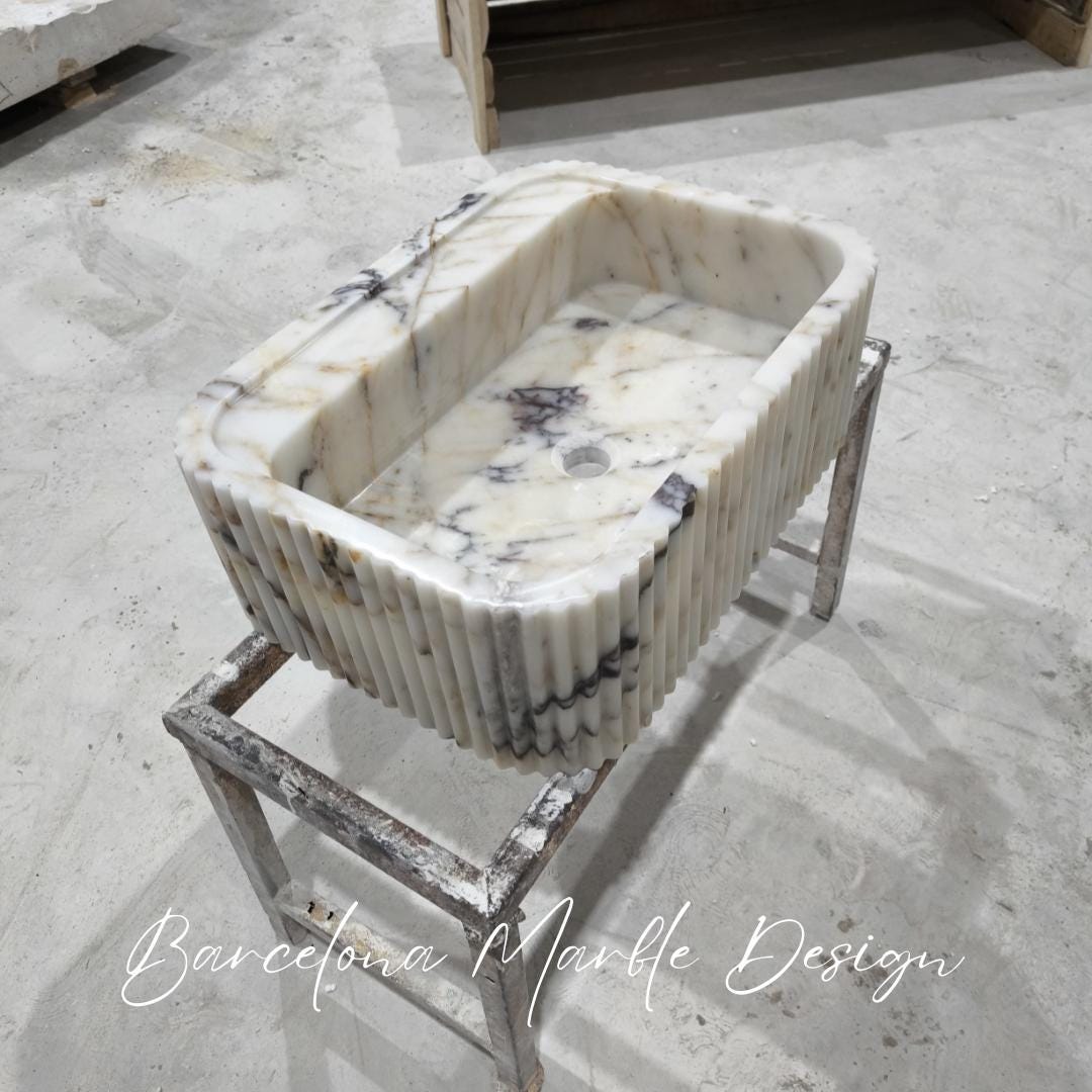 Calacatta Gold Fluted Sink