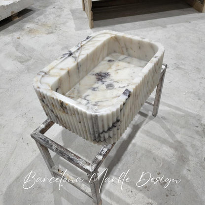 Calacatta Gold Fluted Sink