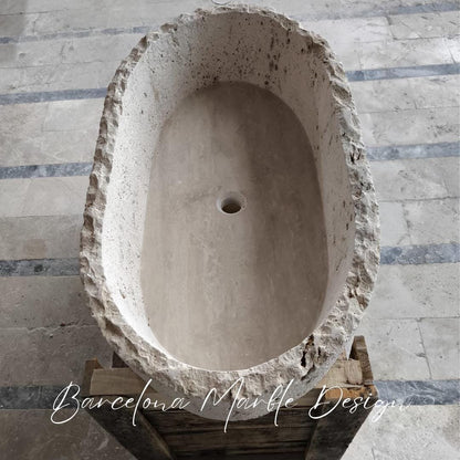 Travertine Sink – Handcrafted Natural Stone Basin