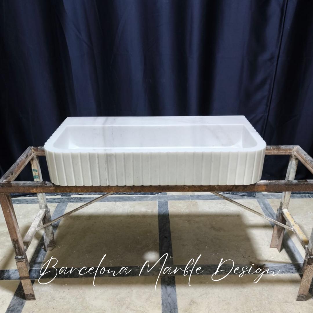 White Carrara Marble Sink