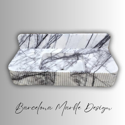 Lilac Marble Sink with Backsplash