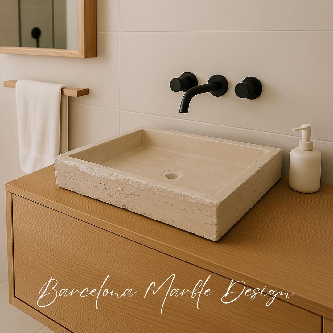 Custom Travertine Marble Sink
