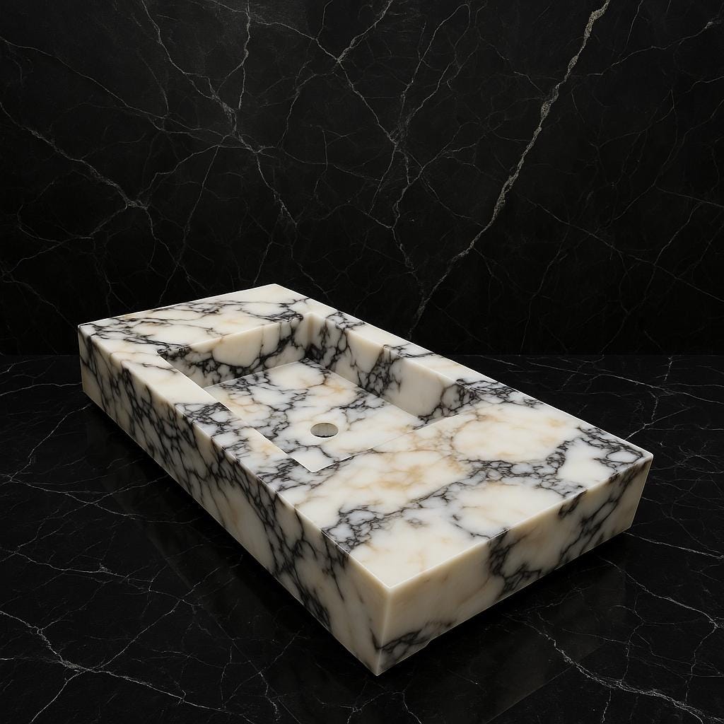 Calacatta Viola Marble Wall-Mounted Sink