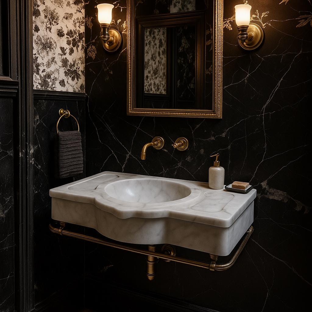 White Carrara Marble Sink