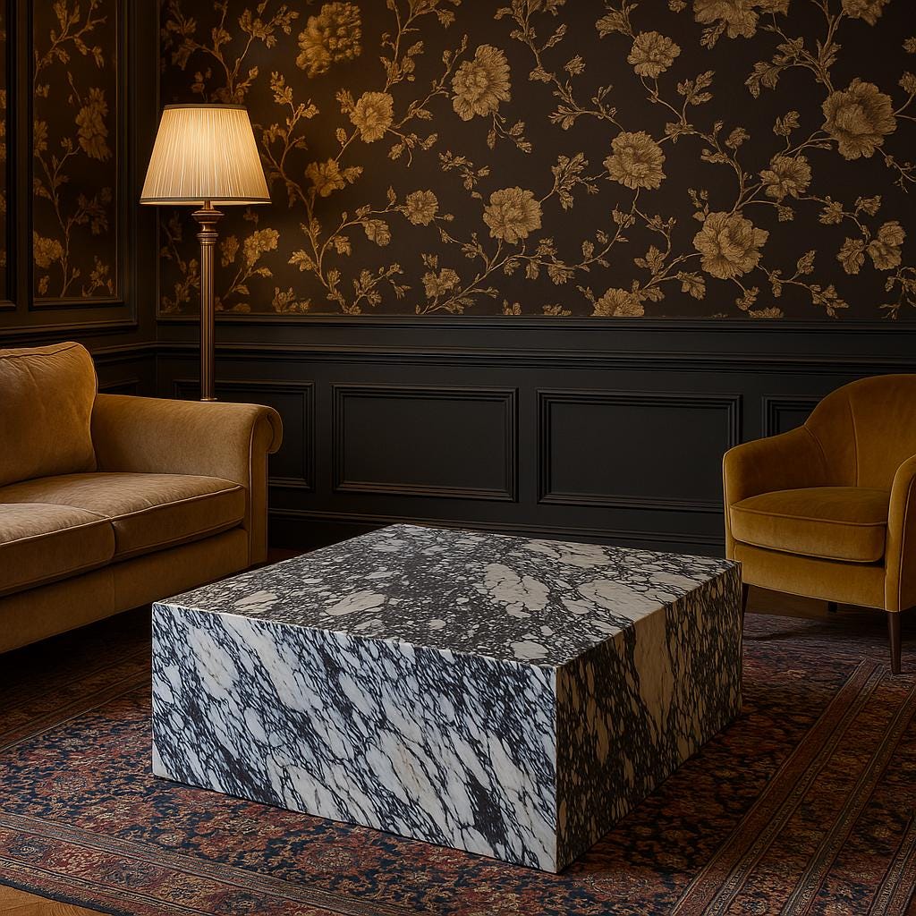 Calacatta Viola Marble Plinth Coffee Table