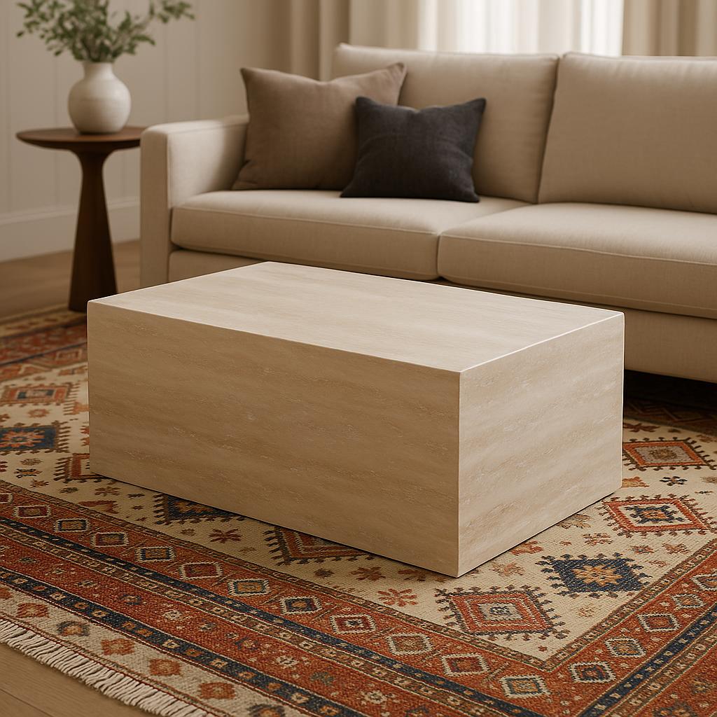 Travertine Rectangular Coffee Table