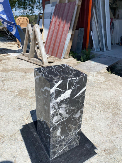 Nero Marquina Marble Side Table
