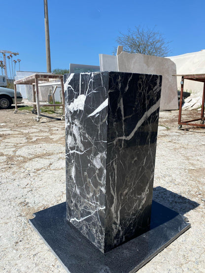 Nero Marquina Marble Side Table