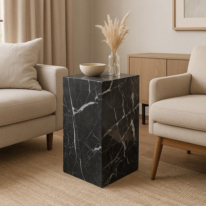 Nero Marquina Marble Side Table