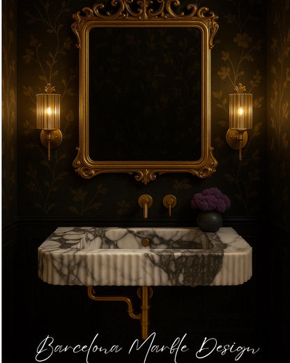 Handmade Calacatta Viola & Monet Marble Sink