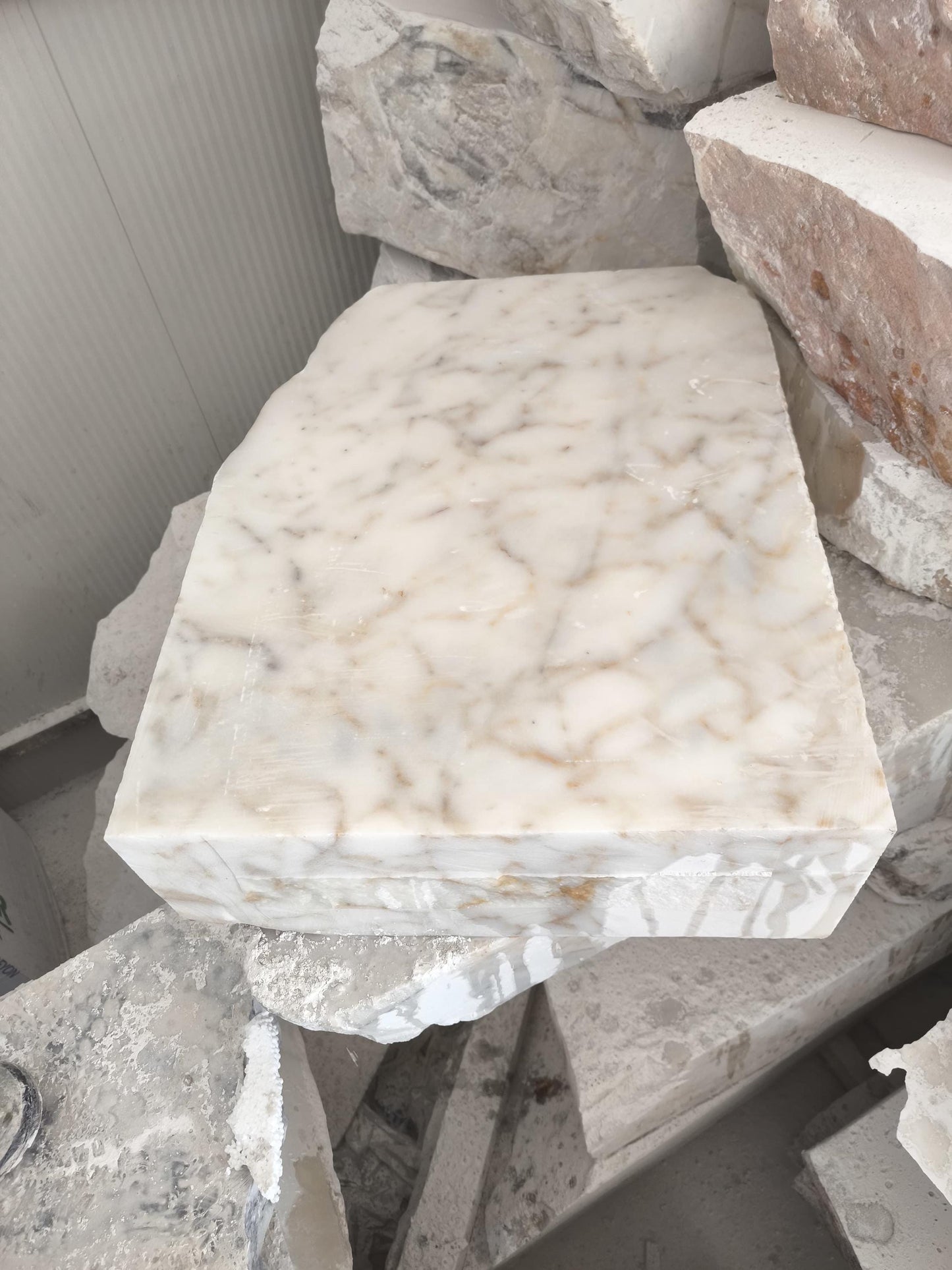 Handmade Calacatta Gold Marble Oval Sink