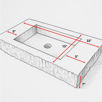 Travertine Rectangular Sink