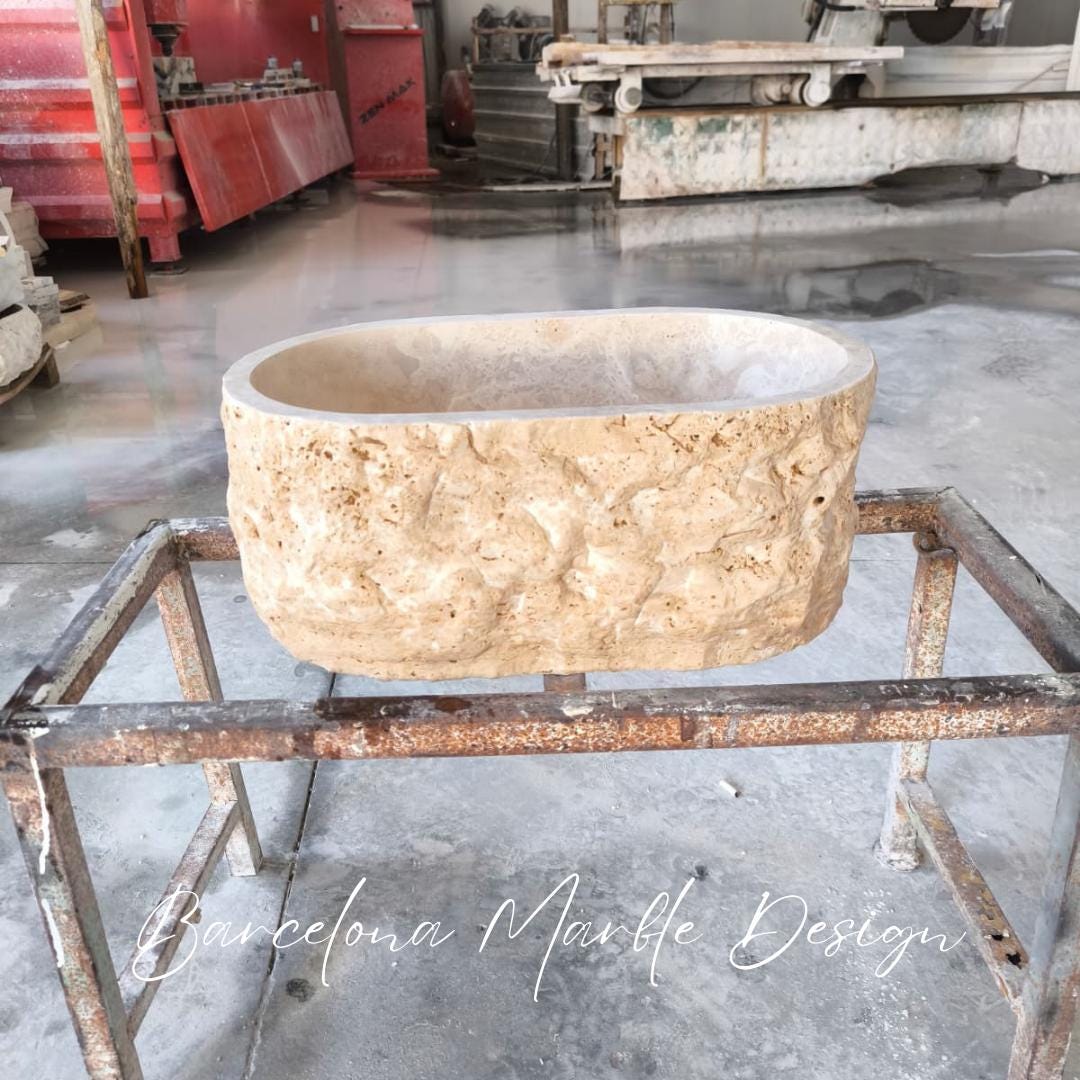 Travertine Oval Wall-Mount Sink