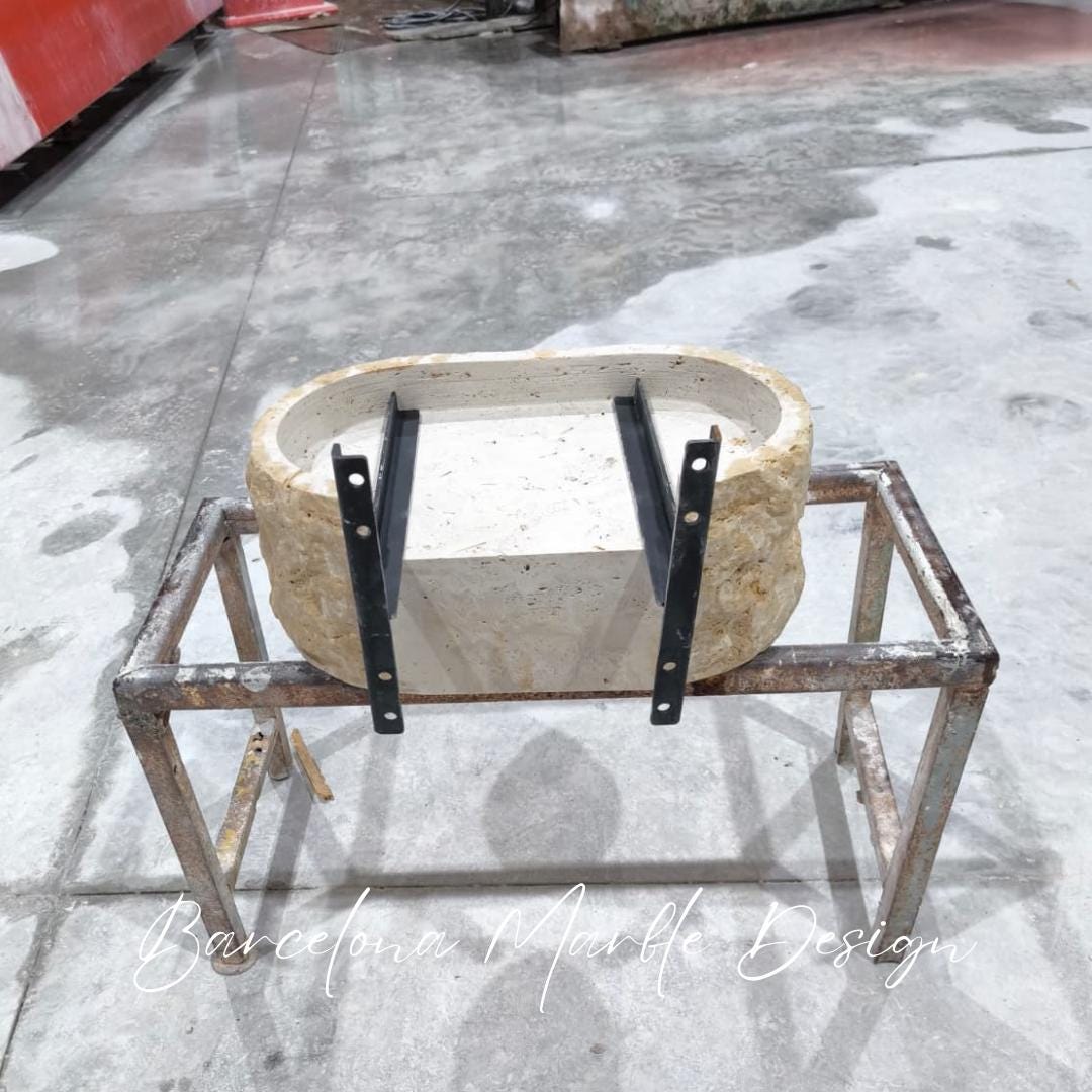 Travertine Oval Wall-Mount Sink