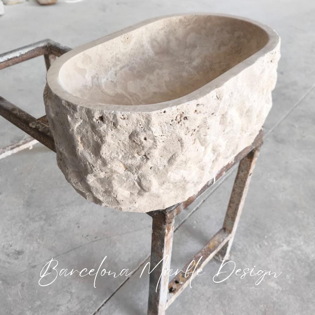 Travertine Oval Wall-Mount Sink