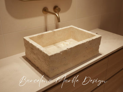 Beige Travertine Sink