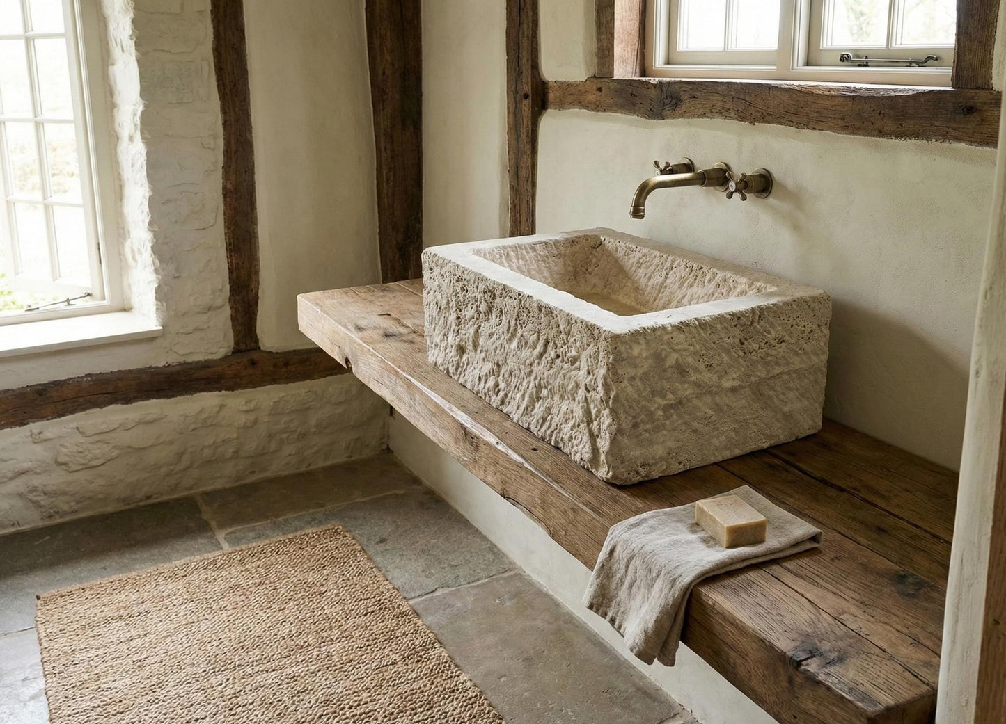 Rustic Travertine Marble Sink