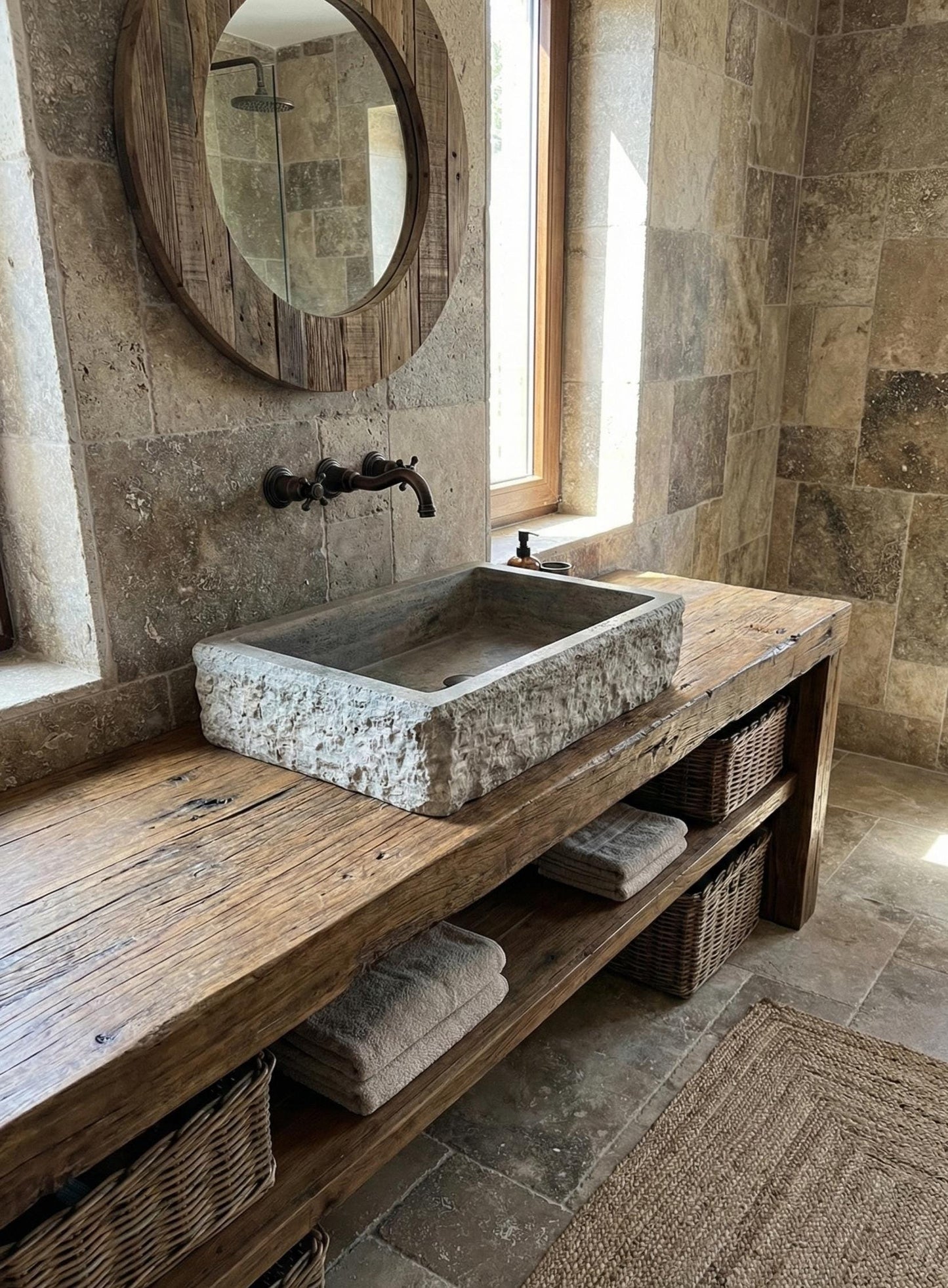 Silver Travertine Sink