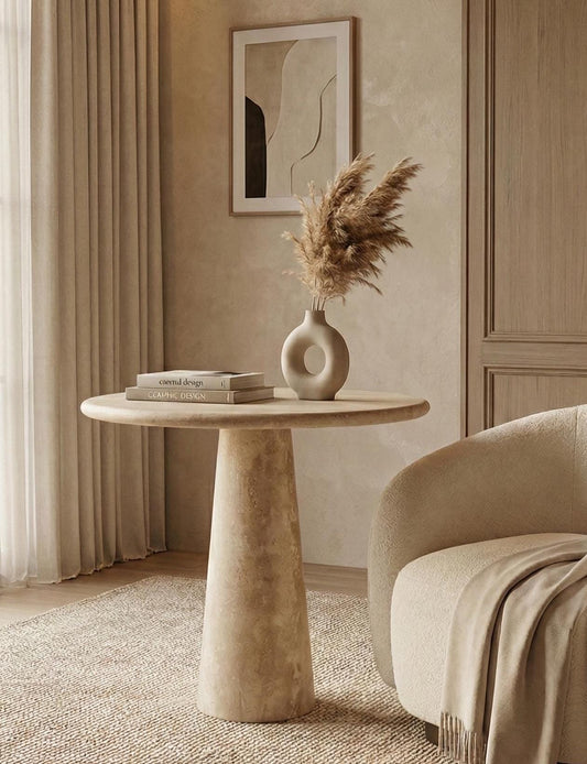 Travertine Plinth Table