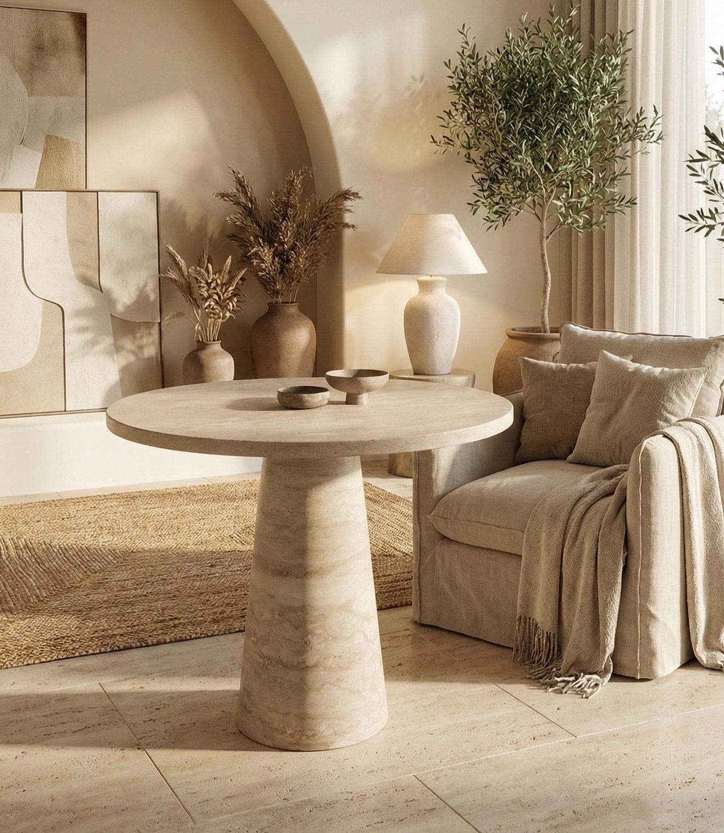 Travertine Plinth Coffee Table