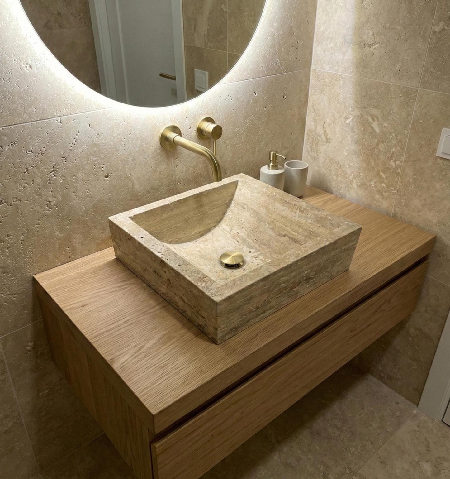 Travertine Square Sink