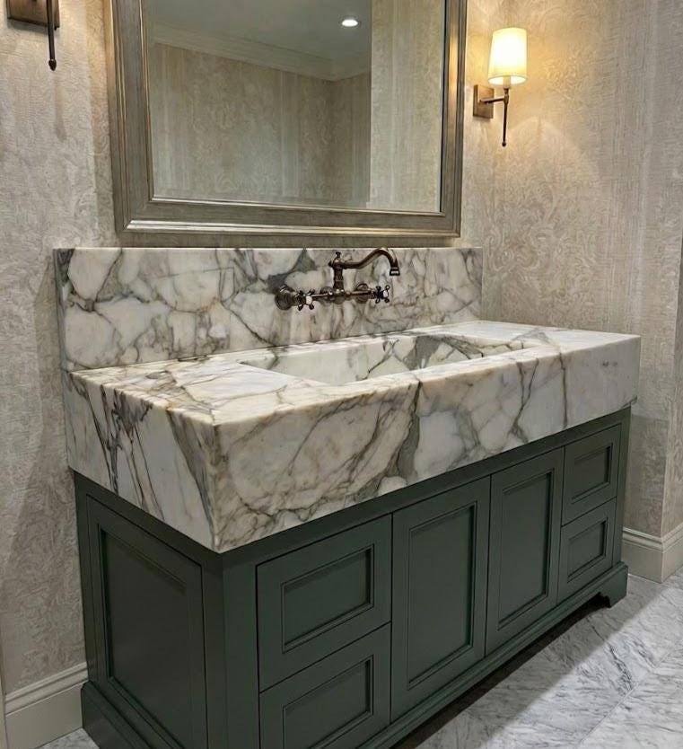 Calacatta Monet Marble Sink