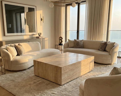 Travertine Rectangular Coffee Table