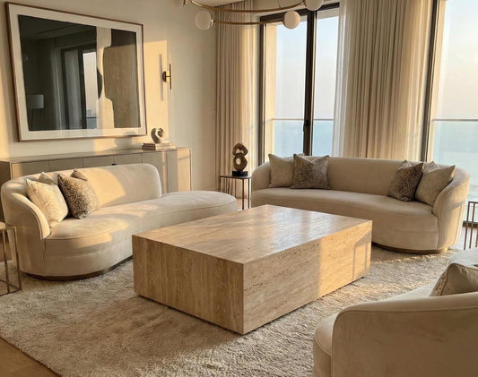 Travertine Rectangular Coffee Table