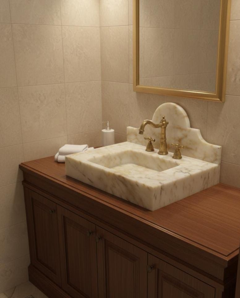 Calacatta Sugar Marble Sink