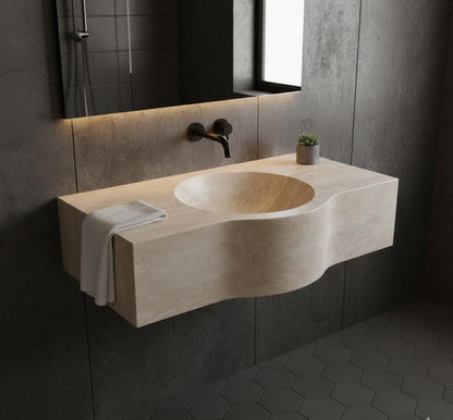 Handmade Travertine Bathroom Sink