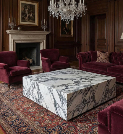 Calacatta Viola Marble Plinth Coffee Table