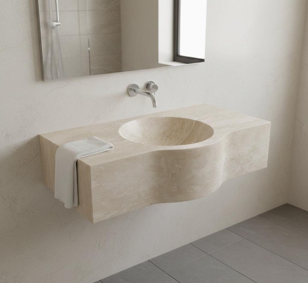 Handmade Travertine Bathroom Sink