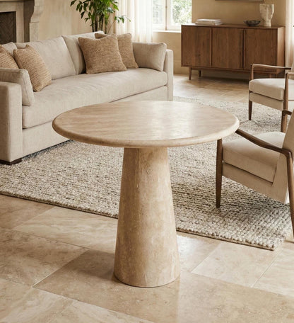 Travertine Plinth Table
