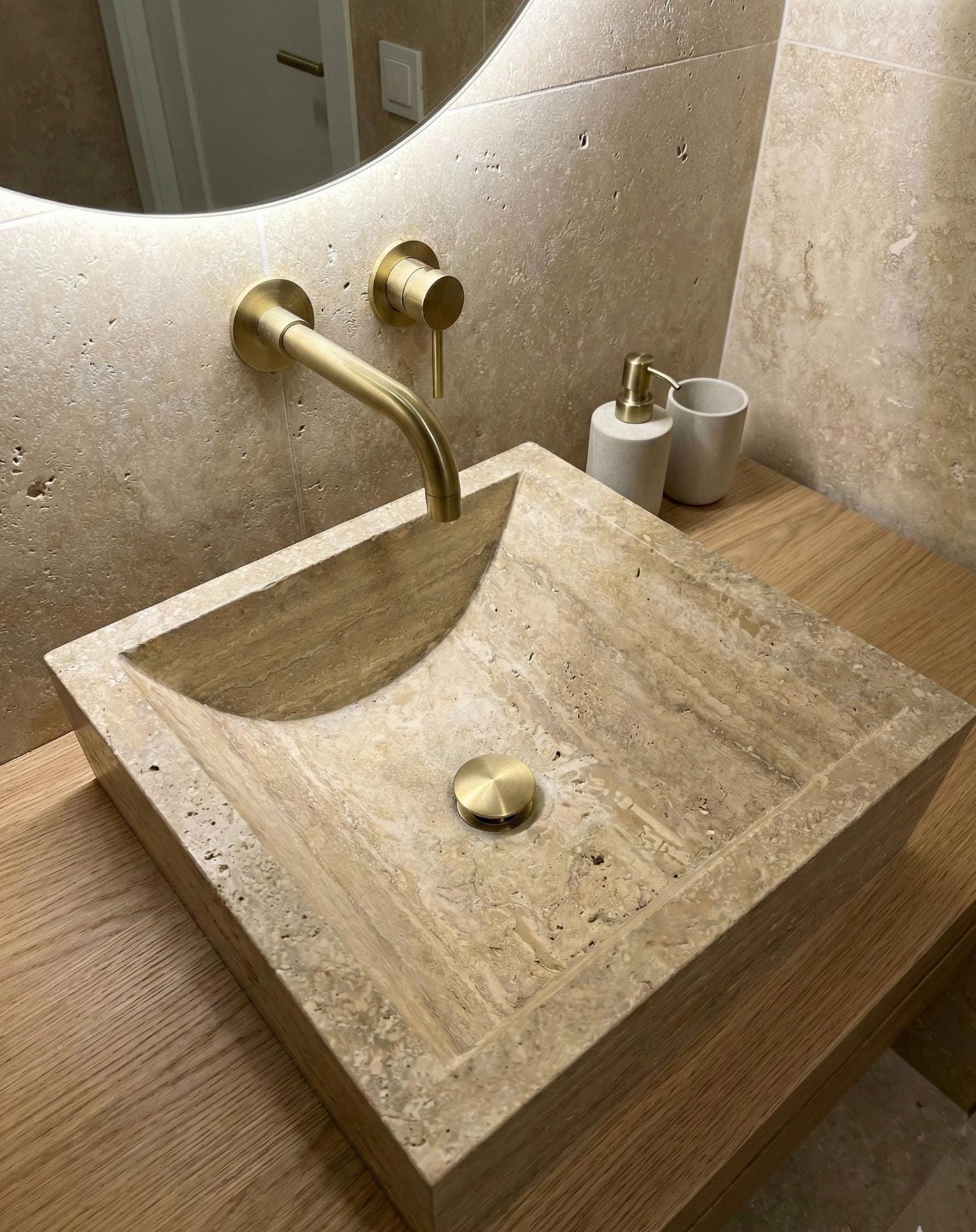 Travertine Square Sink