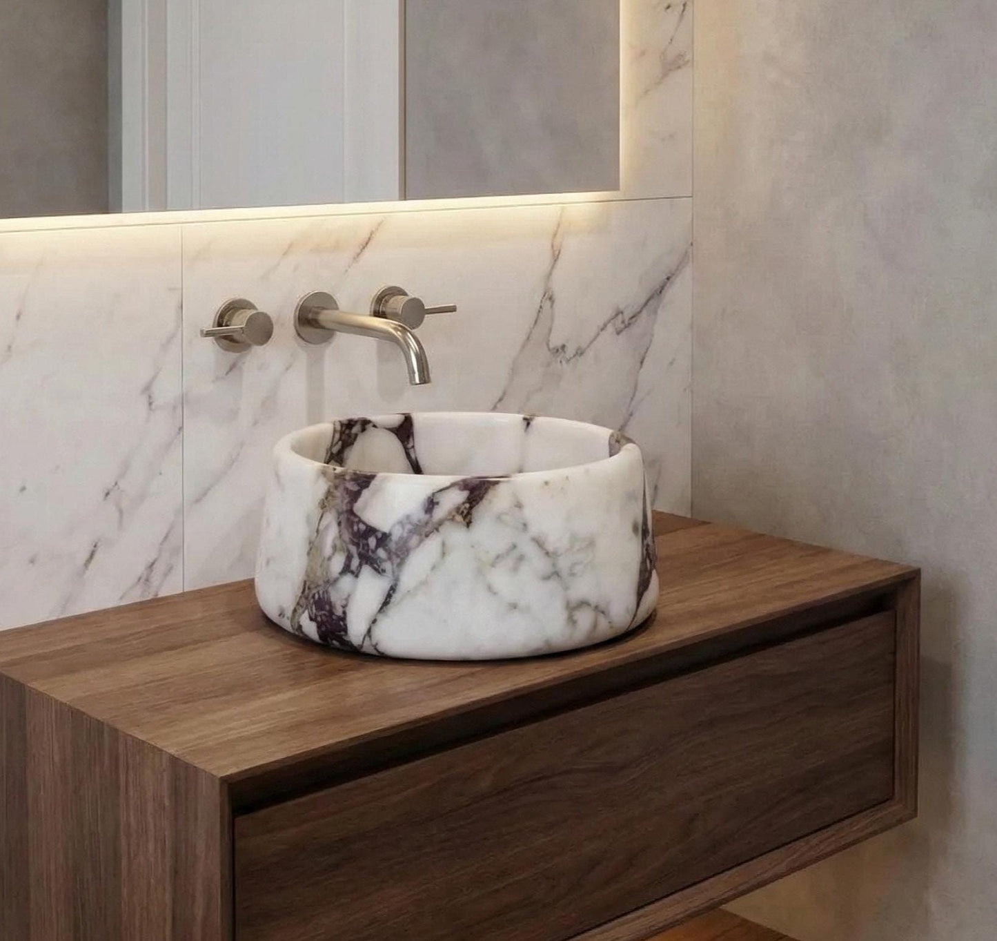 Calacatta Viola Round Sink