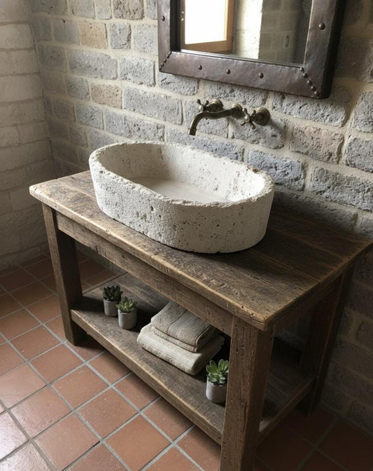 Travertine Sink – Handcrafted Natural Stone Basin