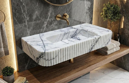 Lilac Marble Fluted Sink