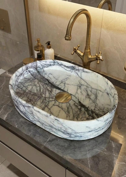 Lilac Marble Oval Sink