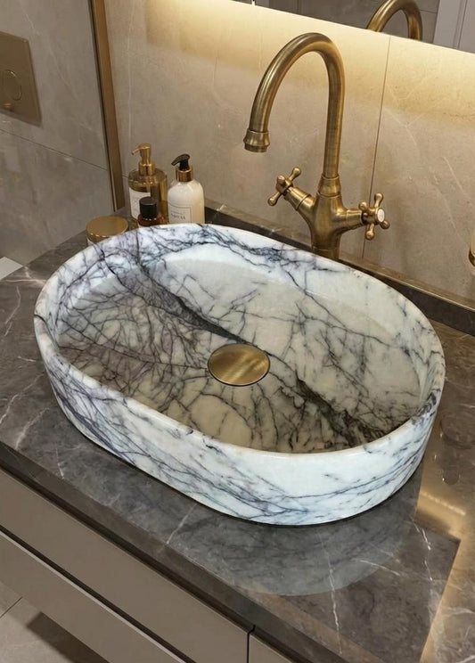 Lilac Marble Oval Sink