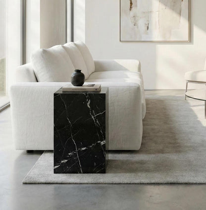 Nero Marquina Marble Side Table
