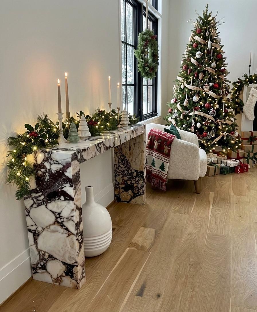 Calacatta Viola Marble Console Table