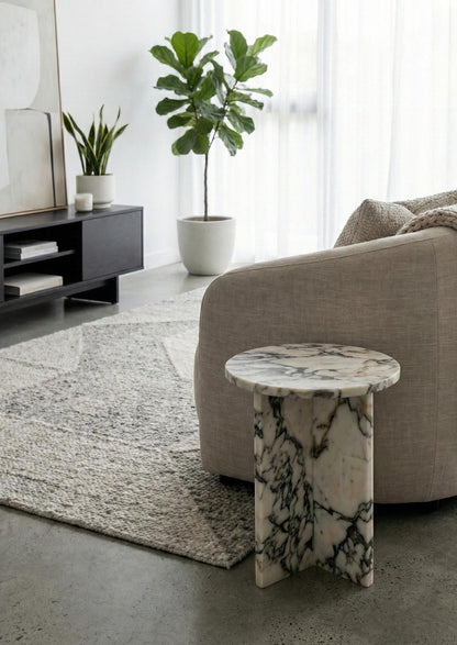 Calacatta Viola Marble Plinth Table