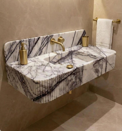 Lilac Marble Sink with Backsplash