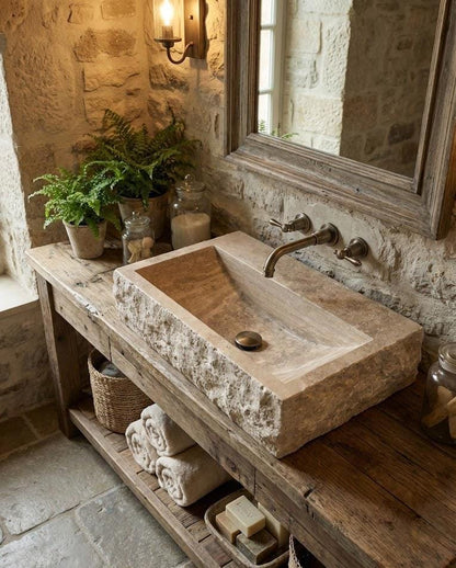 Travertine Rough Chiseled Sink