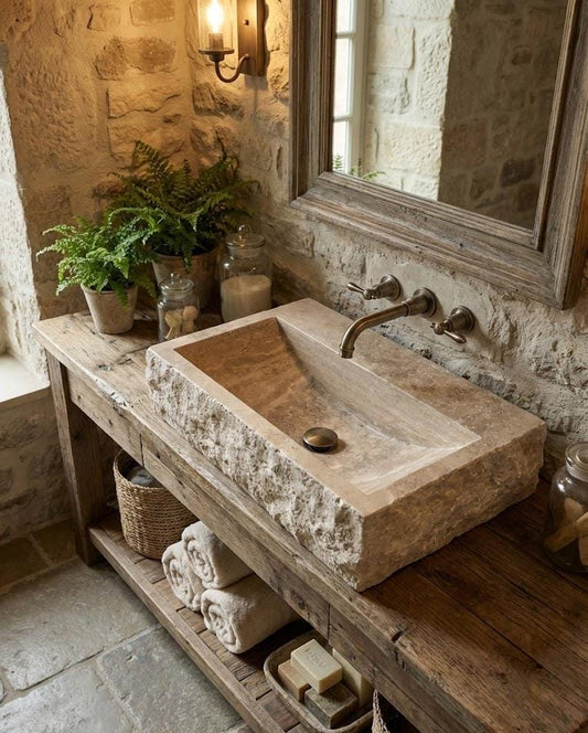 Travertine Rough Chiseled Sink